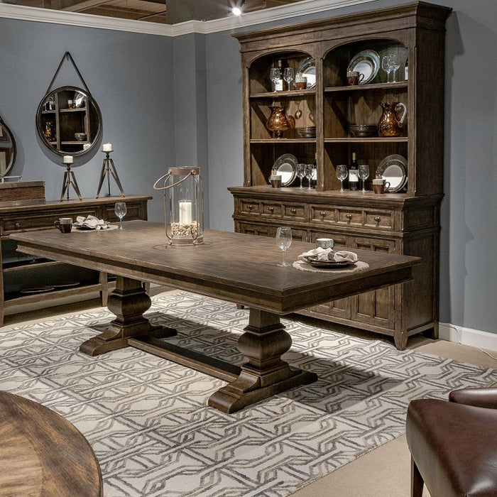 Liberty Furniture Paradise Valley Trestle Table in Saddle Brown image