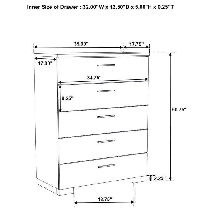 Jeremaine 5 Pc Bedroom Sets White