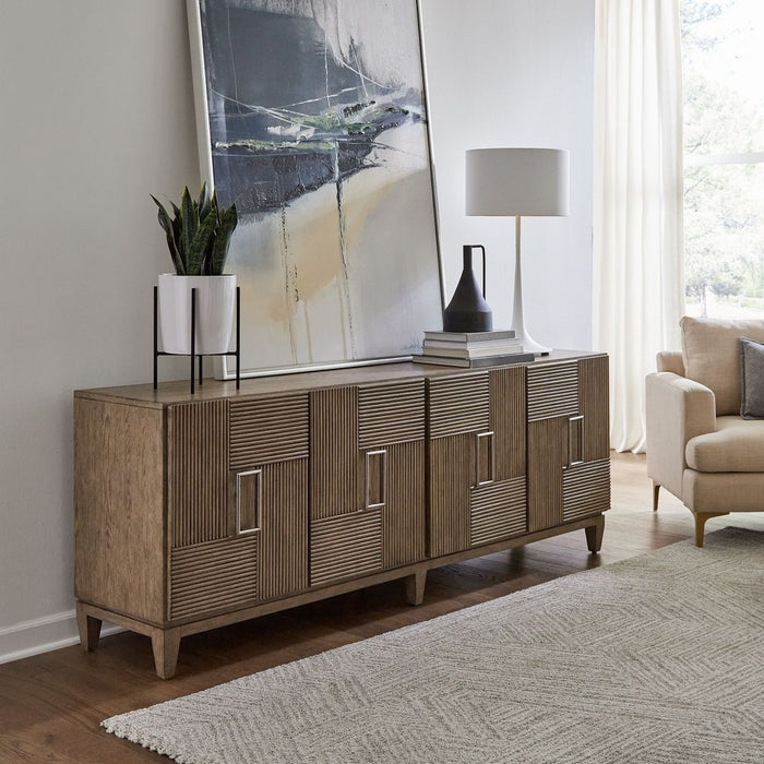 Liberty Furniture Serenity 82 Inch Accent TV Console in Burnished Beige image