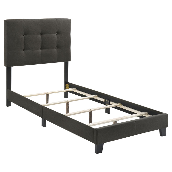 Mapes Tufted Upholstered Eastern King, Queen, Twin & Full Bed Charcoal & Grey