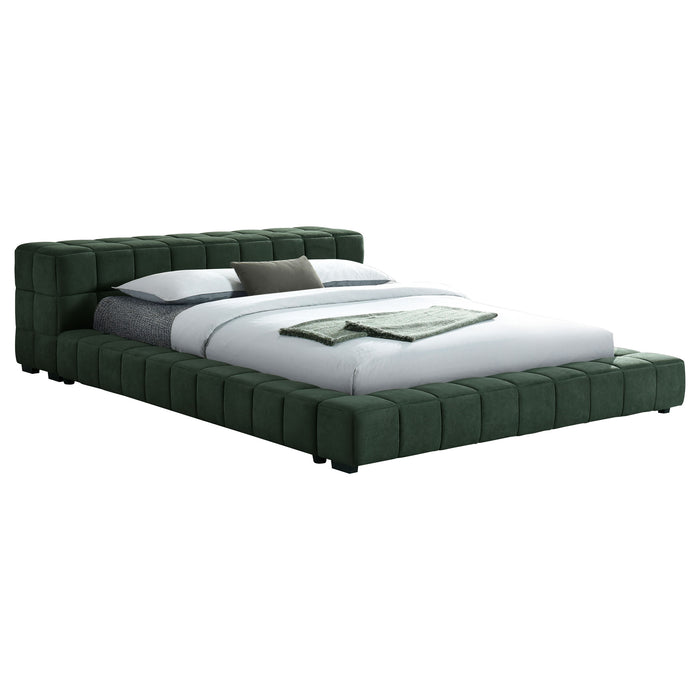 Trinity California King, E.king, Queen, & Full Bed Green & Light Taupe