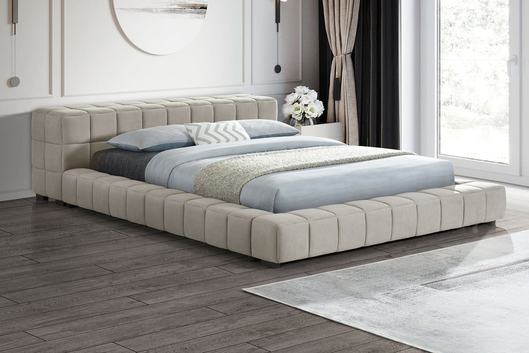 Trinity California King, E.king, Queen, & Full Bed Green & Light Taupe