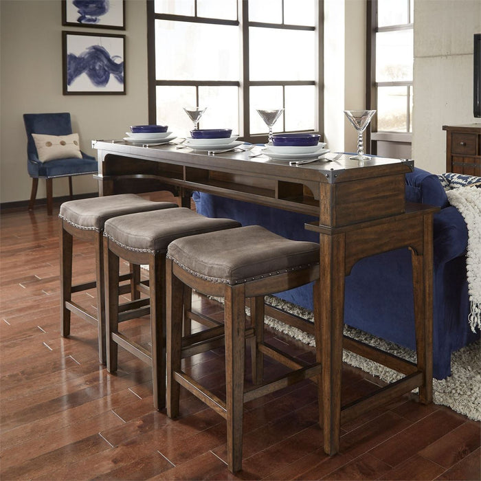 Liberty Aspen Skies Console Bar Table in Russet Brown