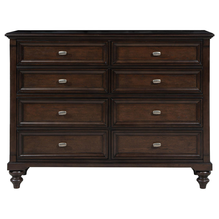 Devon Bedroom Set Wine Red and Dark Oak