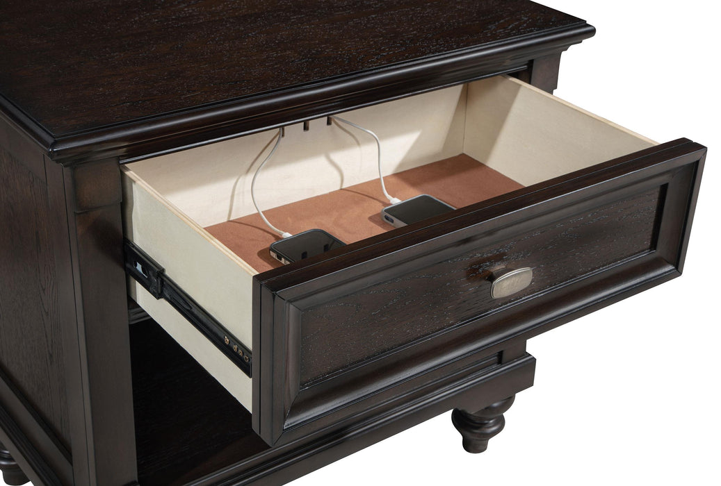 Devon Bedroom Set Wine Red and Dark Oak