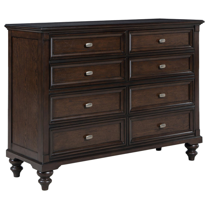 Devon Bedroom Set Wine Red and Dark Oak
