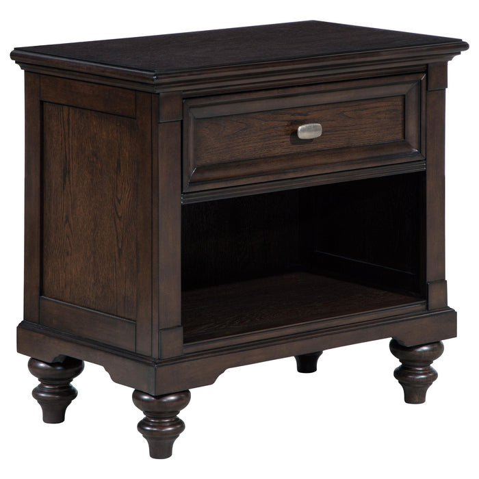 Devon Bedroom Set Wine Red and Dark Oak