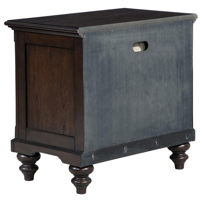 Devon Bedroom Set Wine Red and Dark Oak
