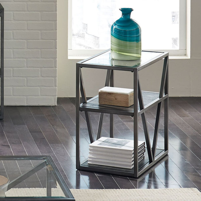 Liberty Furniture Arista Chair Side Table in Cobblestone Brown