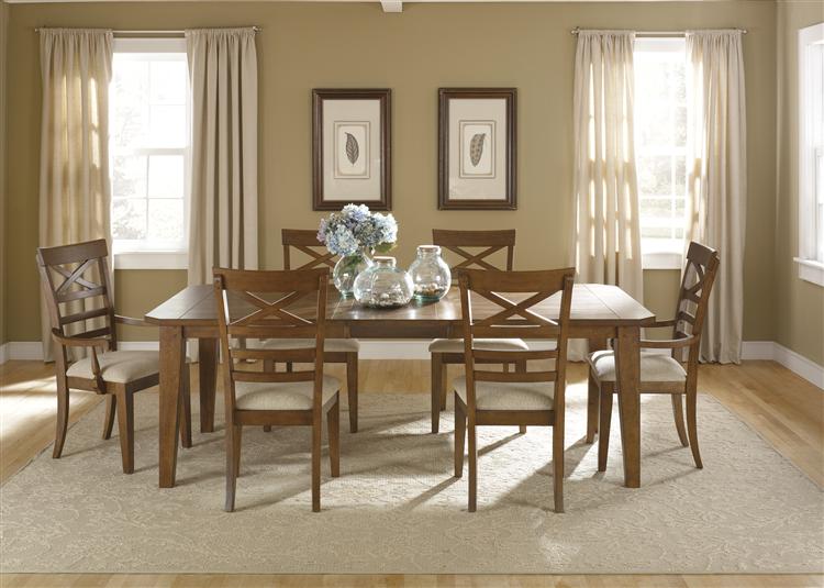 Liberty Furniture Hearthstone Rectangular Leg Table in Rustic Oak Finish image