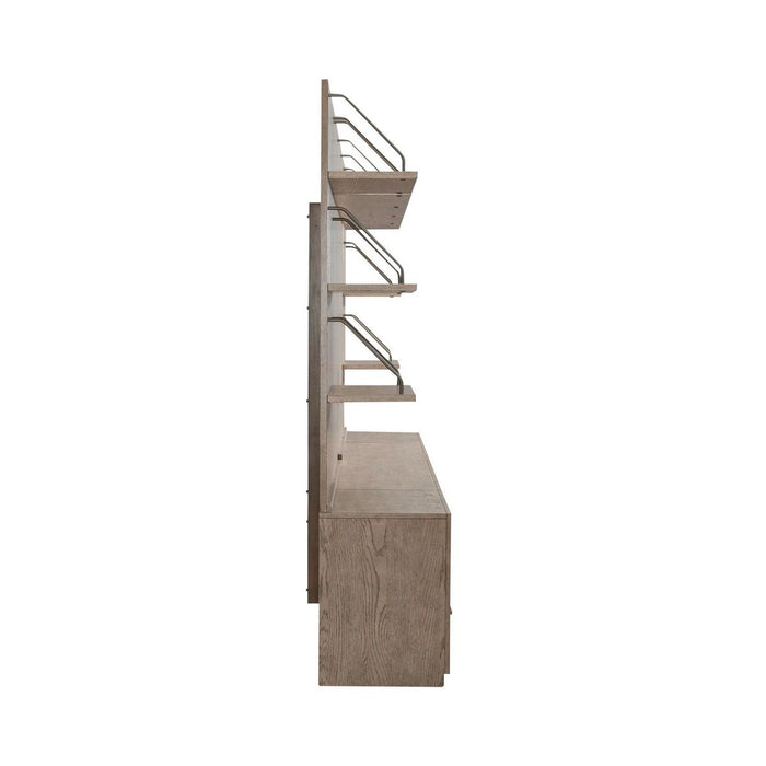Liberty Furniture City Scape Entertainment Center with Piers in Burnished Beige