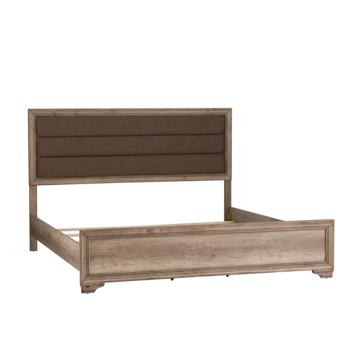 Liberty Sun Valley Queen Upholstered Panel Bed in Sandstone 439-BR-QUB