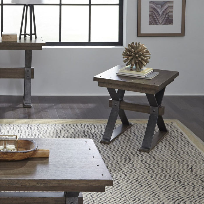 Liberty Sonoma Road End Table in Weathered Beaten Bark