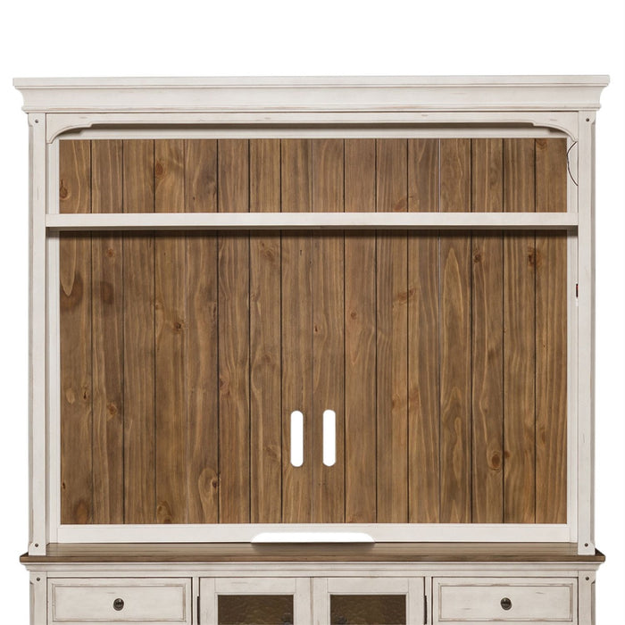 Liberty Morgan Creek 66" Entertainment TV Stand with Hutch Antique White