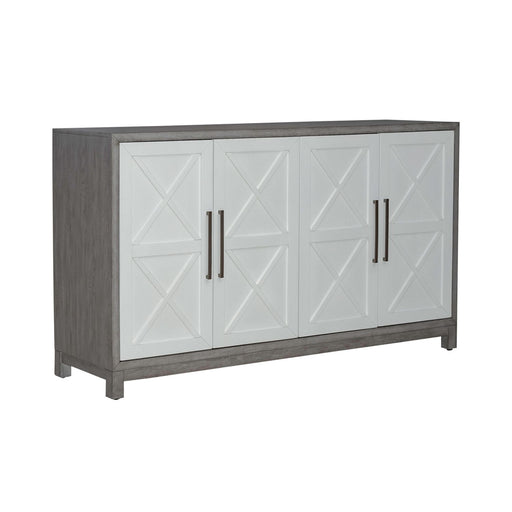 Liberty Furniture Palmetto Heights Accent Buffet in Shell White & Driftwood EST SHIP TIME APPX 4 WEEKS image