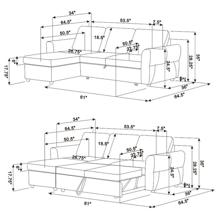 Samantha Sleeper Sectional Sofa