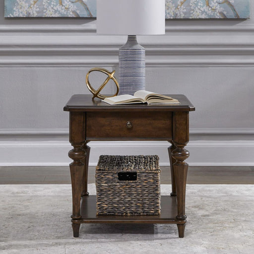 Liberty Furniture Arden Road Drawer End Table in Satin Cherry image