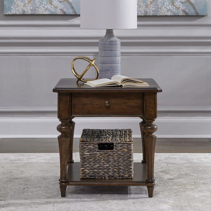 Liberty Furniture Arden Road Drawer End Table in Satin Cherry image