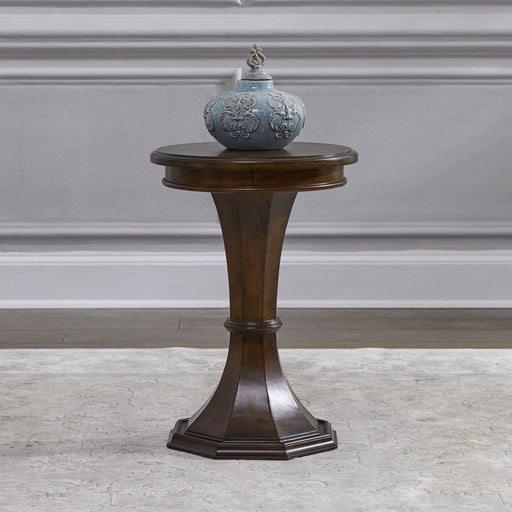 Liberty Furniture Arden Road Round Chairside Table in Satin Cherry image