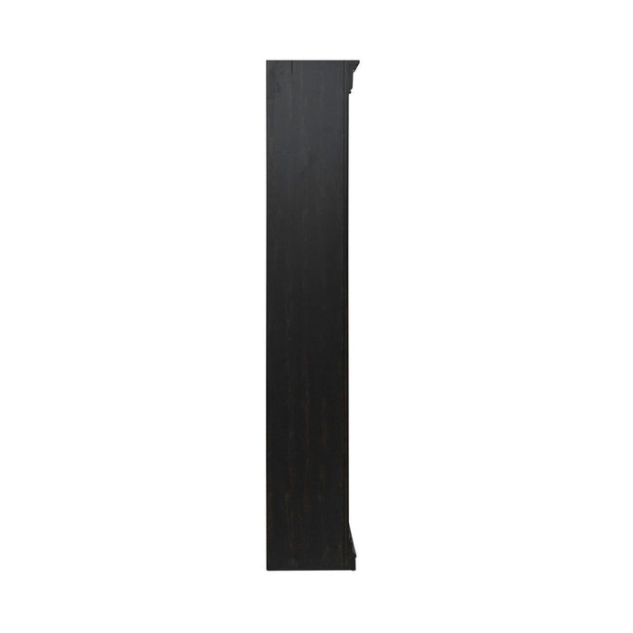 Liberty Furniture Meritage 2pc Bunching Bookcase in Aged Charcoal w/ Rub Thru/Caramel