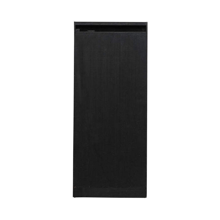 Liberty Furniture Meritage 2pc Bunching Bookcase in Aged Charcoal w/ Rub Thru/Caramel