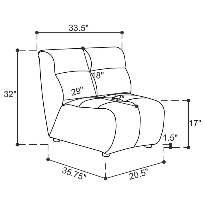 Charlotte Upholstered Modular Sectional Sofa Ivory