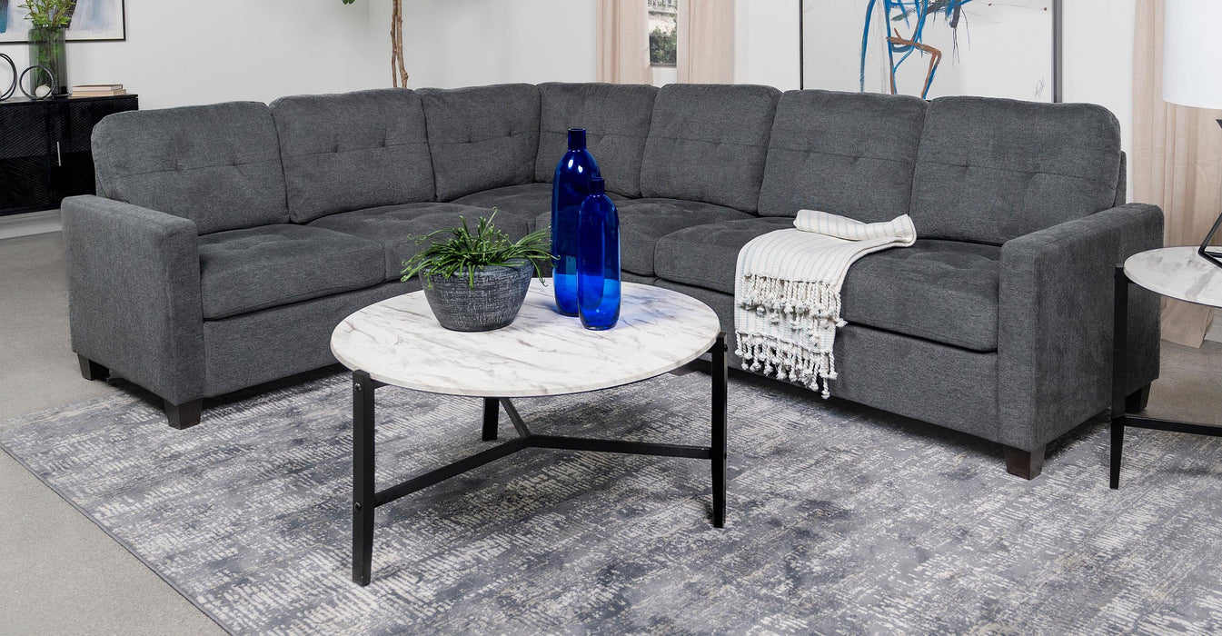 Georgina Upholstered Armless Chair Steel