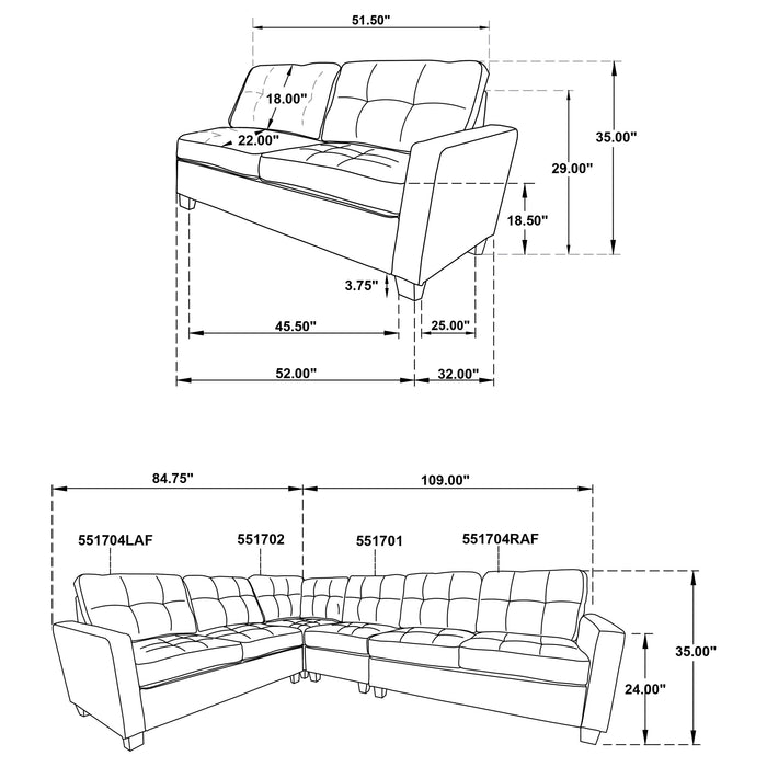 Georgina Sectional Loveseat