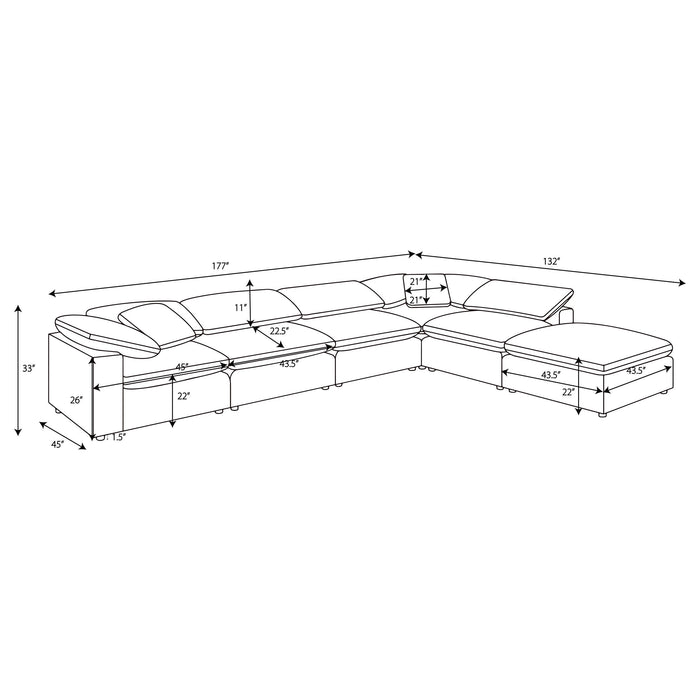 Raleigh Boucle Upholstered Modular Sectional