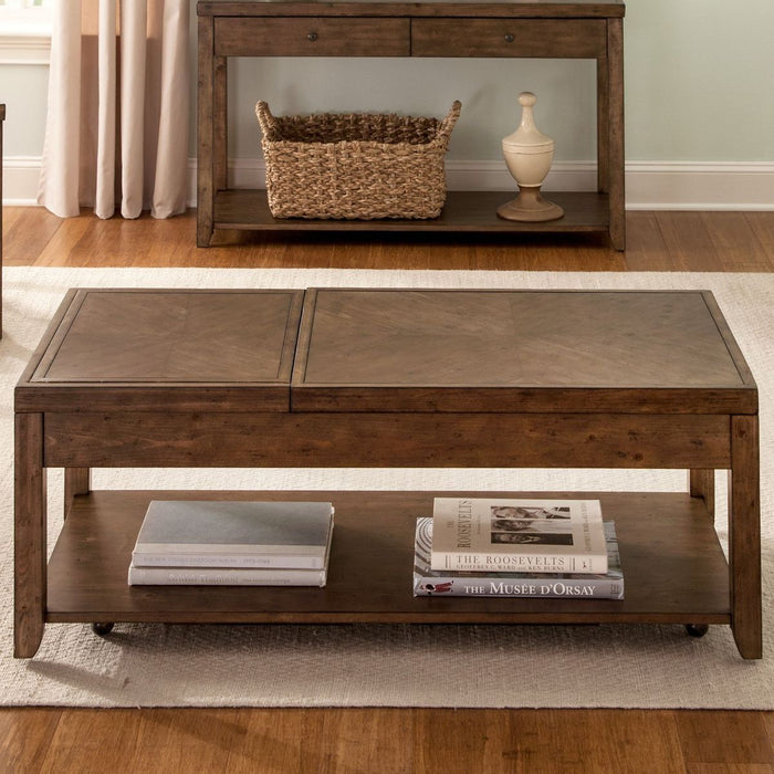 Liberty Furniture Mitchell Cocktail Table in Brown