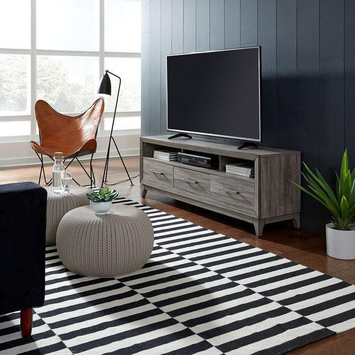 Liberty Furniture Mercury 62 Inch TV Console in Driftwood Gray