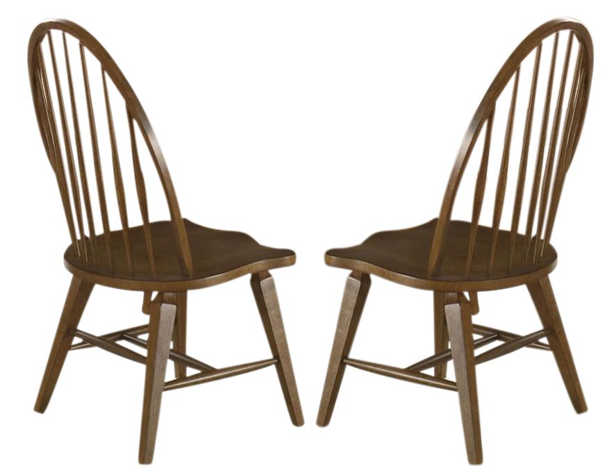 Liberty Furniture Hearthstone Windsor Back Side Chair in Rustic Oak (Set of 2) image