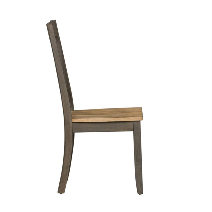 Liberty Furniture Lindsey Farm Splat Back Side Chair (RTA) in Gray and Sandstone (Set of 2)