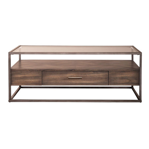 Liberty Furniture Jamestown Rectangular Cocktail Table in Brown image