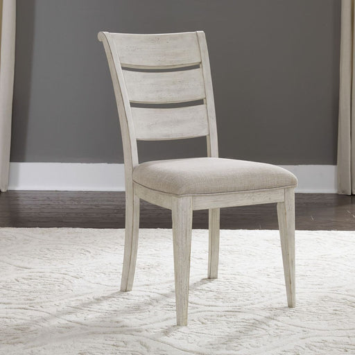 Liberty Furniture Farmhouse Reimagined Ladder Back Upholstered Side Chair (RTA) in Antique White (Set of 2) image