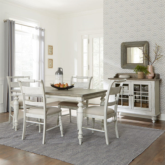 Liberty Furniture Whitney Slat Back Side Chair (Set of 2) in Weathered Gray