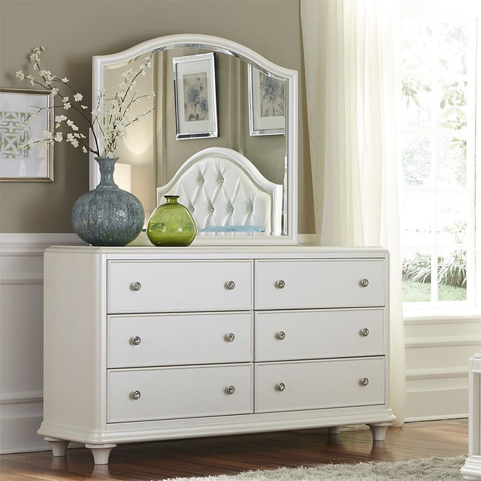 Liberty Furniture Stardust Mirror in Iridescent White