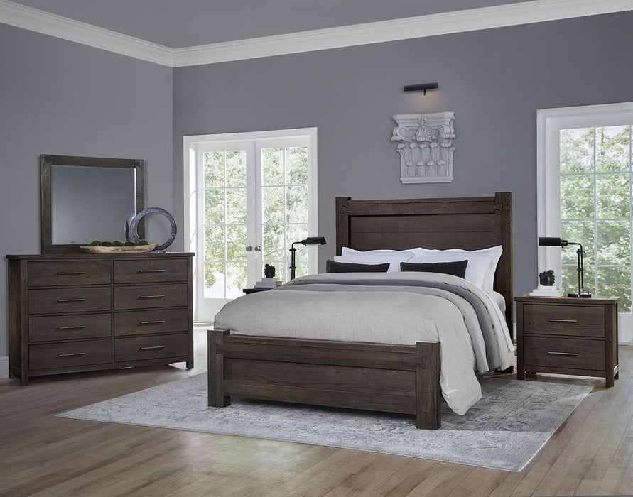 Vaughan Bassett Dovetail Cal King Poster Bed with 6x6 Footboard in Java