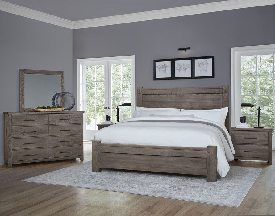 Vaughan Bassett Dovetail King Poster Bed in Mystic Grey