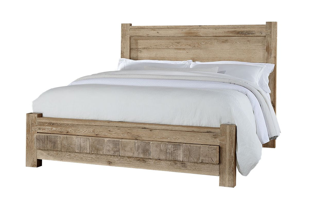 Vaughan Bassett Dovetail King Poster Bed with 6x6 Footboard in Sun Bleached White image