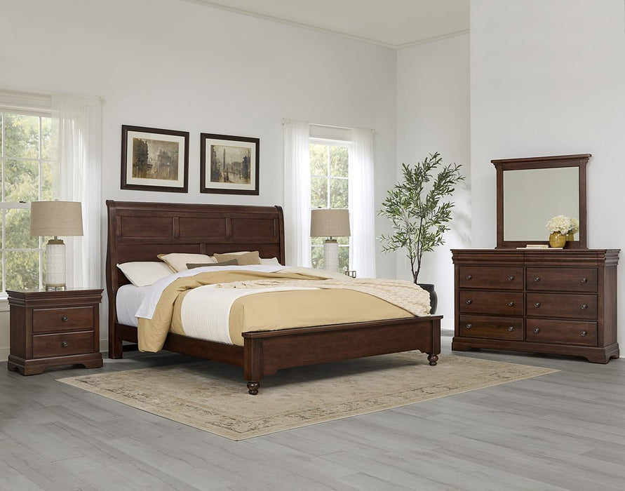 Vaughan Bassett Vista Landscape Mirror in Warm Cherry