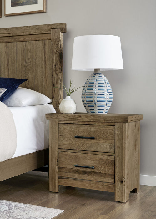 Vaughan Bassett Yellowstone 2 Drawer Nightstand in Chestnut Natural