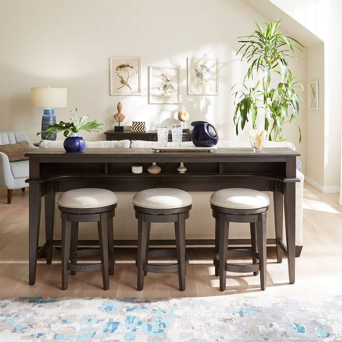 Liberty Furniture Mill Creek Console Bar Table in Peppercorn