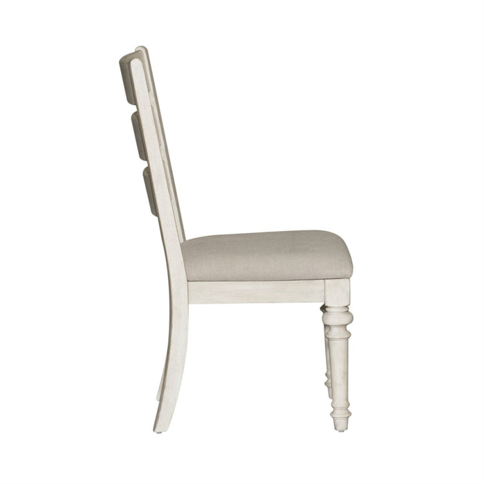 Liberty Furniture Heartland Ladder Back Side Chair (Set of 2) in Antique White