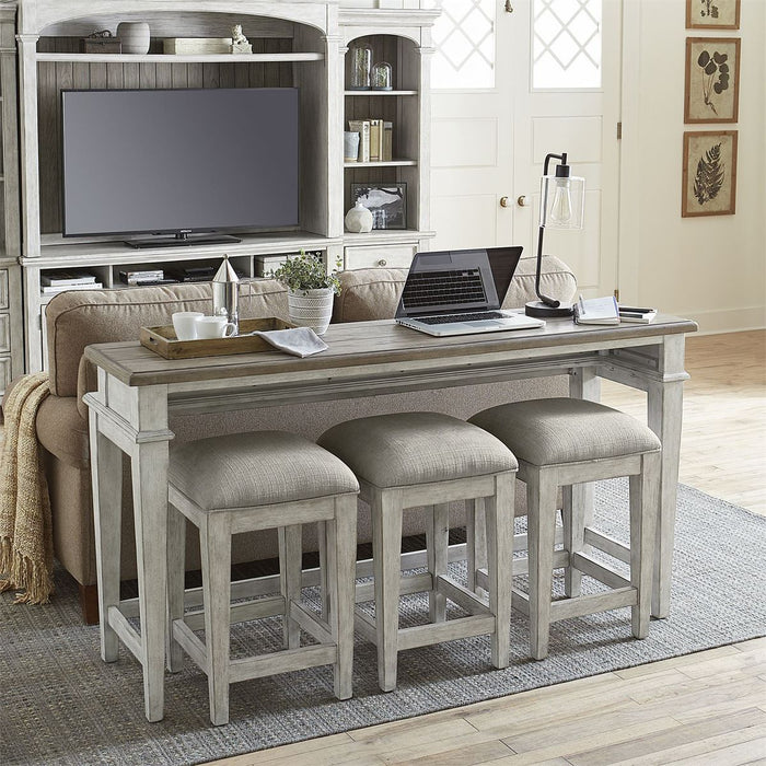 Liberty Heartland Console Bar Table in Antique White