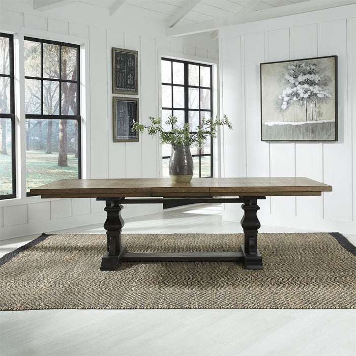 Liberty Furniture Harvest Home Trestle Dining Table in Chalkboard