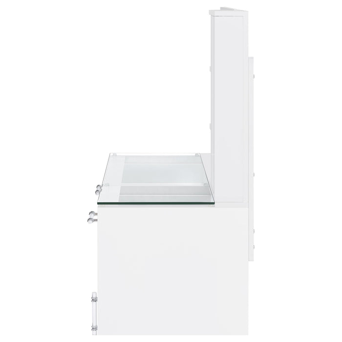 Flora 2-drawer Vanity Set with LED Mirror High Gloss