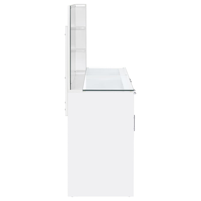 Flora 2-drawer Vanity Set with LED Mirror High Gloss