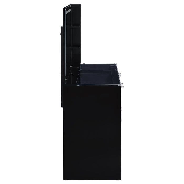Flora 2-drawer Vanity Set with LED Mirror High Gloss