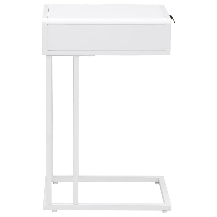 Amherst 1-drawer Radio Weave Cane Metal Side Table